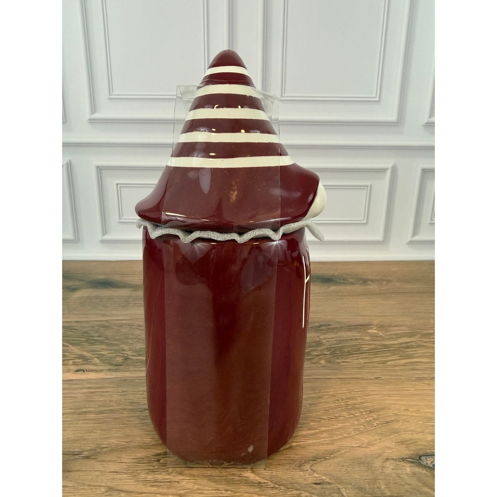 NEW Rae Dunn "Hello Fall" LL Maroon Lidded Gnome Mug 8" Tall - Picture 4 of 7
